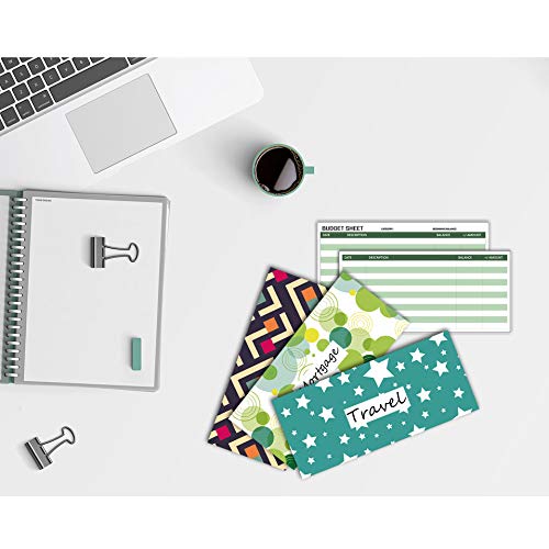 12 Budget Envelopes Laminated Cash Envelope System for Money Savings