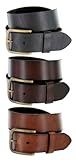 Men's Casual Full Grain Leather Belt 1-1/2
