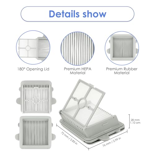Set of 4 Replacement Brush Rollers F25 GT and HEPA Filter for Roborock F25 GT/F25/F25 LT/F25 RT/F25 ACE/ F25 ALT/ F25 ACE Combo/F25 Combo Vacuum Cleaner / 2 Brush Rollers and 2 HEPA Filters