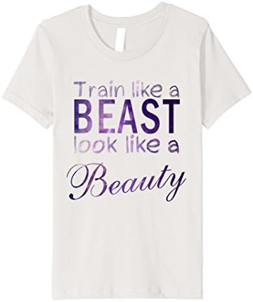 Kids Train Like A Beast Look A Beauty / Exercise T-shirt 6 Silver