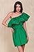Relipop Women's Off Shoulder Ruffles Mini Dress Cotton casual Short Dress (X-Large, Green)