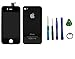Apple iPhone 4S Black Full Front Glass, LCD, and Digitizer & Full Rear Glass (Back Battery Cover) 9 Piece Tool Kit AAA Quality Parts, Repair Parts Replacement