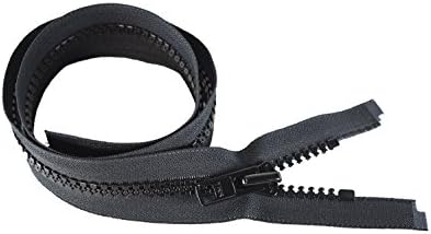 30" Vislon Zipper - YKK #10 Molded Extra-Heavy Separating - Metal Pull - 580 Black (1 Zipper/Pack)