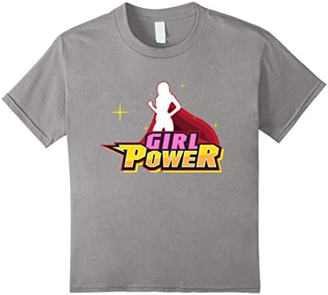 Kids Girl Power motivational T-shirt 6 Slate