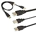 SaiTech IT USB 2.0 Type A Male to Dual USB A Male Y Splitter Cable Cord Black