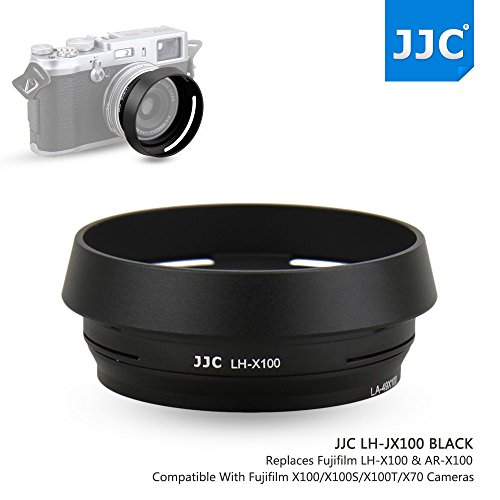 JJC Metal Lens Hood Shade Protector with 49mm Filter Adapter Ring for Fujifilm X100VI X100V X100F X100T X100S X100 X70 Replaces Fujifilm LH-X100 Lens Hood & AR-X100 Filter Adapter Ring/Black