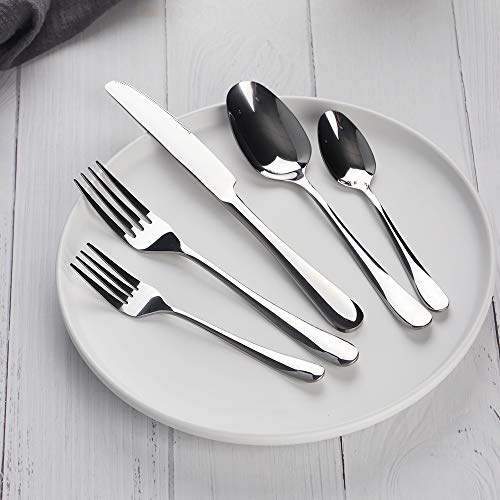 Silverware Set for 4, Heavy Duty Flatware Set, 20 Piece 18/10 Stainless