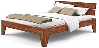 Ganpati Arts Sheesham Wood Matured King Size Bed Without Storage Wooden Double Bed Cot Palang S for Bedroom Furniture (74x82x30 Inch) 1 Year Warranty