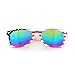 SHADERZ Classic Eyewear Retro 80's American USA Flag Blue Frame Sunglasses (White/Multicolor, 52)