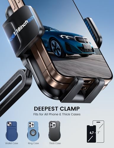 Lamicall Car Phone Holder Cup Holder - Longer Neck Adjustable [Thick Cases Friendly], Car Cell Phone Holder Mount for Truck Golf Cart iPhone Samsung and All 4-7" inches Smartphones
