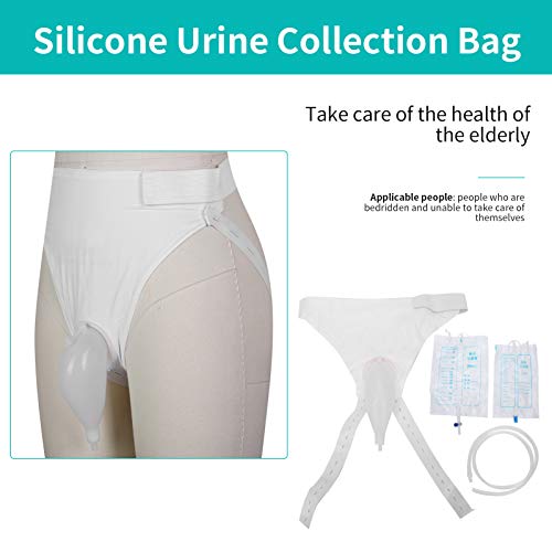 Jonlaki Wearable Urine Collector Bag, Reusable Pee Holder Urinal Pants Portable Travel Urine Funnel Bag for Man Woman Elderly,1000ml and 2000ml (#1)