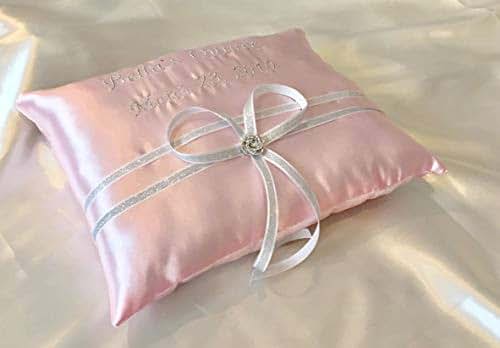 Amazon.com: Name embroidery light pink satin pillow sweet sixteen birthday quinceanera kneeling ...