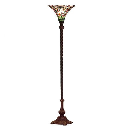 Tiffany Style Floor Lights Handcrafted Stained Glass Dragonfly