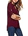 ANGVNS Women Ruched Sleeve Flower Printed Chiffon Blouse, Wine Red-Pure, M