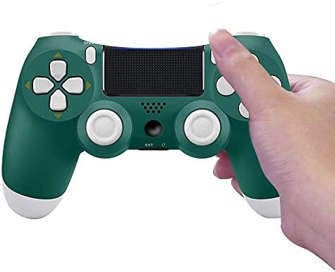 PS4 Controller Wireless, Game Controller Six Axies Touch Panel Joypad Dual Vibration Gamepad with Charge Cable for Playstation 4 (Green)