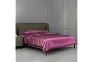 CloverSilk 22 Momme Silk Duvet Cover, 100% Mulberry Silk Comforter Quilt Cover with Zipper Closure, Ultra Soft, Durable, 1pc Duvet Cover Only - California King Size, Purple