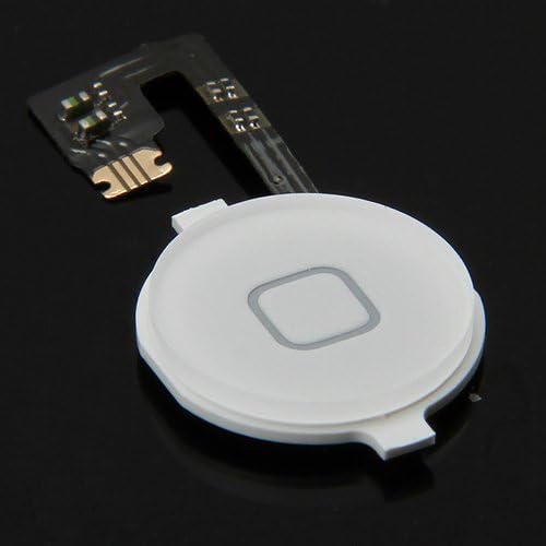 Home Menu Button Flex Cable Replacement + White Key Cap Assembly for iPhone 4 4G (White)/Black Friday Christmas Gift