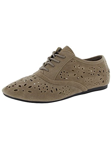 MTNG Mustang Womens 58010 Floral Cutout Flats Shoes, Taupe, 39 EU/8 US