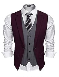 COOFANDY Men's Formal Fashion Layered Suit Vest