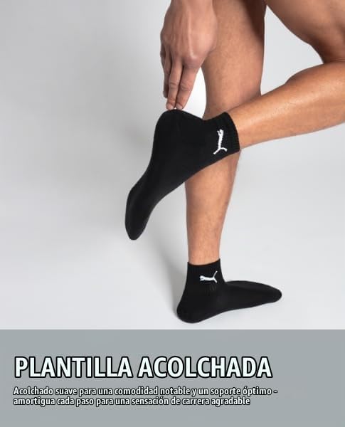 Meias puma short crew (5 unidades), pretas, 47-49 (pacote com 5) unissex adulto — foto 6 de 8