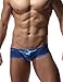 K-Men Men Royal Blue Shiny Low Rise Bikini Briefs Bulge Pouch Cheeky Underwear L