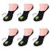 6 Pair Socks Boat Low Cut Bamboo Fiber No Show Deodorant Summer Thin Sock Non Slip Breathable Antibacterial For Men Shoe US Size 6-13(11-13 tight)