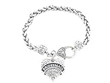 Bridesmaid Clear Crystal Heart Silver Bracelet Jewelry Wedding Maid Honor Gift