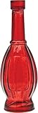 Luna Bazaar Small Vintage Glass Bottle (7-Inch, Bulb Design, Red) - Flower Bud Vase - For Home Decor, Party Decorations, and Wedding Centerpieces