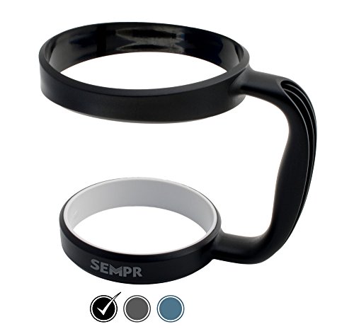 SEMPR - YETI Handle for 30 oz Rambler Tumbler, RTIC, Ozark Trail, SIC Cup, and other 30 ounce stainless steel tumblers (Black)