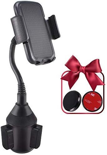 RANSA Cup Phone Holder for car Universal Adjustable Gooseneck Long arm 360° Rotatable Suitable for iPhone Xs XS Max X 8 Plus 7 Samsung Galaxy S9 S8 S7 GPS + Dashboard Magnetic Cell Phone Mount Holder