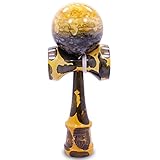 Kaleb USA Full Yellow Fever Marble Kendama And Extra String