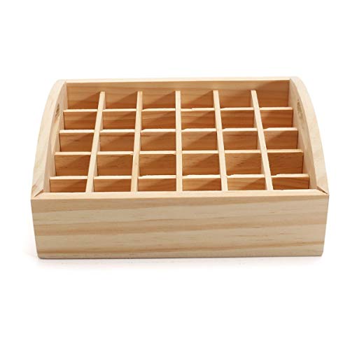 Gold Happy 30 Grids Essential Oils Wooden Tray 5-10ml Bottles SPA/Yoga Club Aromatherapy Storage Box Nail Gel Polish Organizer Container