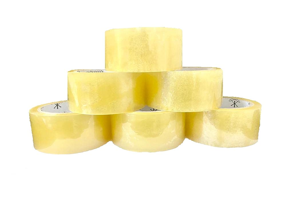 KARAN KING® 6 Rolls General Purpose Packaging Tape All Purpose Adhesive Tape for Sealing Boxes and Parcels, FSC Certified Shipping Tape - Clear 48mm x 66m