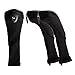 Andux 3 Pack Long Neck Golf Hybrid Club Head Covers Interchangeable No. Tag CTMT-01 (Black)
