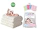 Qutie 10 Layer Muslin Cotton Dual Baby Blanket and Towel with Bamboo Baby Washcloth - White