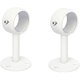 FYTRONDY White Edition Stainless Steel Wardrobe Pipe, Closet Lever Support Rod Holder Socket Bracket (1-1/4 INCH 2 Pack)