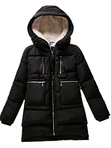 Hzcx Fashion Women's Winter Wool Thicken Warm Hood Army Parka Coat Jackets (US L(Tag: 2XL), Black) Hzcx Fashion Women's Winter Wool Thicken Warm Hood Army Parka Coat Jackets (US L(Tag: 2XL), Black)