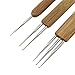 Squadare 3Pcs/Set(1Hook,2Hook,3Hook) 0.75mm Bamboo Dreadlock Crochet Hook Dreadlocks Crochet Needle Soft Touch Steel Double Crochet Hook for Dreads Tool