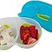 b.box 2 Compartment Snack Pack with Soft-tip Spoon | Color: Aqualicious | for All Ages and Stages | BPA-Free | Phthalates & PVC Free | Dishwasher (top Rack) & Microwave (not lid) Safe