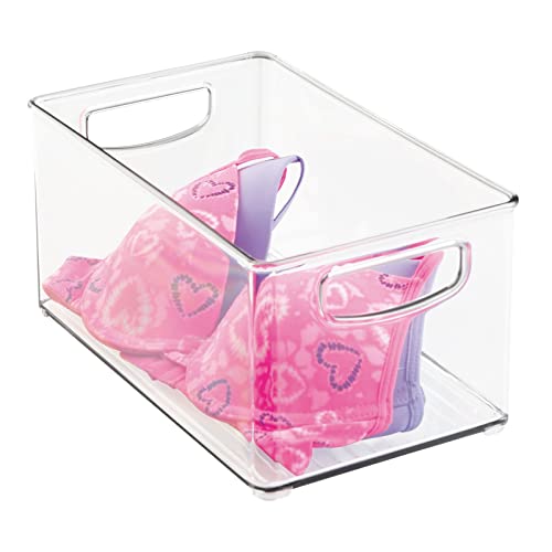mDesign Plastic Home Closet Organizer Basket Storage Holder Bin with