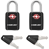 SURE LOCK Mini TSA Approved Keyed Luggage Lock &ndash; One Key Opens All, Fits Tight Zipper Gaps &amp; Small Pull Holes, Compact Travel Lock for Suitcases, Backpacks &amp; Handbags