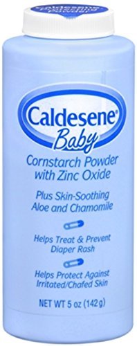 Caldesene Cornstarch Baby Powder with Zinc Oxide, Talc-Free Baby Powder, 5 Oz (2 Pack)