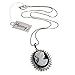 PammyJ Silvertone Cameo Lady Necklace, 18