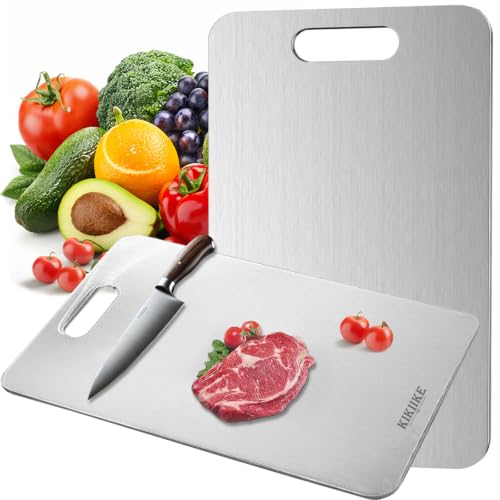 Titanium Cutting Board 2026 New Upgrade 100% Pure Titanium Cutting Boards for Kitchen - Double-Sided Food-Grade titanware Cutting Board Non-Stick Durable and Easy to Clean (13.3 x 9 in)