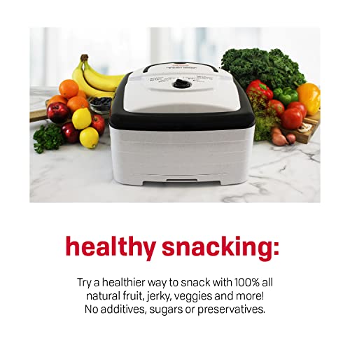 Nesco FD-80A Square Shaped Food Dehydrator, For Snacks, Fruit, Beef Jerky, White
