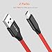 ASJXH [2-Pack 6ft] Micro USB Cable, Nylon Braided Tangle–Free, Fast Charging & Sync Cord for Android, Samsung, Kindle, Galaxy S7 S6 Edge, Note 5/4/ 2, HTC, LG G4, BlackBerry, Motorola, Sony(Red)