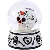 Pacific Giftware Day of The Dead Sugar Skull Head Water Globe 80mm Home Decor Gift Collectible