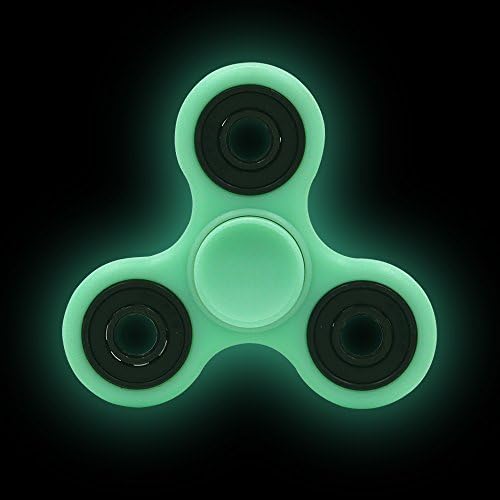 Lodabodkin Fidget Spinner Toy Stress Reducer-Perfect For ADD, ADHD, Anxiety, and Autism Adult Children Luminous Blue