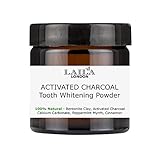 Activated Charcoal Tooth Powder Herbal Organic 100% Natural Fluoride Free Natural Whitening Remineralizing Oral Dental Teeth Polish 60g Breath Freshener Calcium Carbonate, Peppermint & Lemon