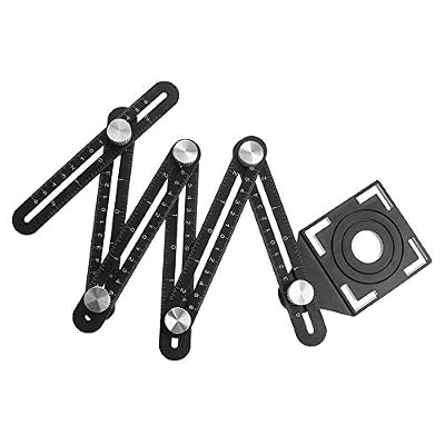 BLENDX Template Tool/Layout Tool Premium Aluminum Alloy Multi Angle Measuring Ruler Professional Tool for Man Handymen, Builders, Craftsmen, DIY-ers - Black